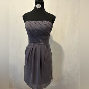 Bill Levkoff Strapless Charcoal Dress